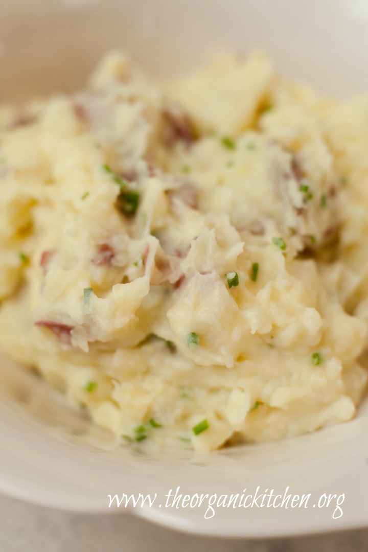 Creamy Decadent Smashed Potatoes with chives