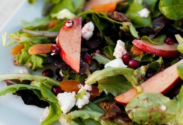 Greens with Pomegranate Vinaigrette