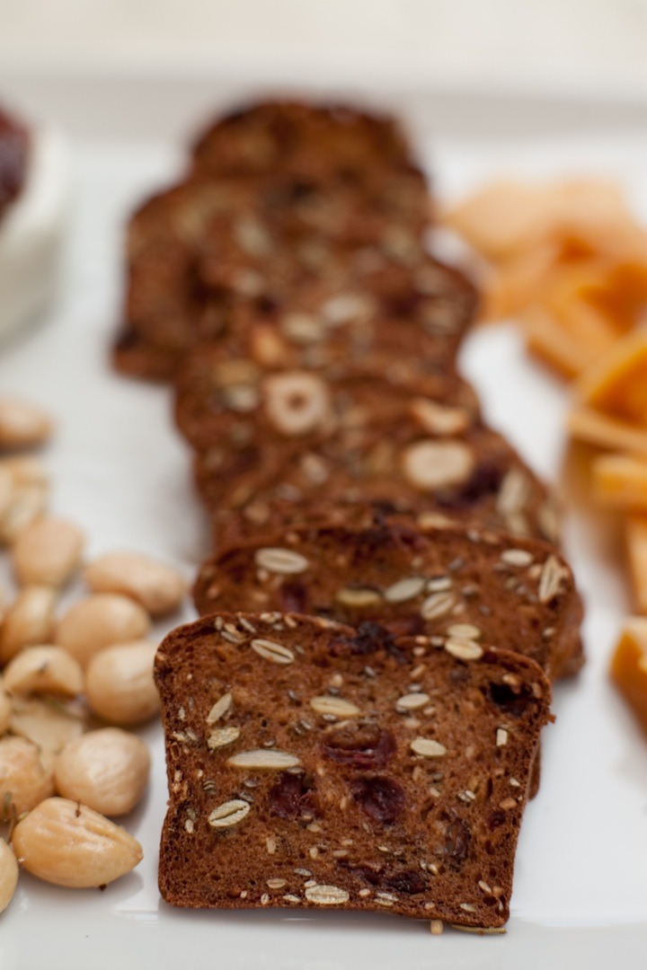 A close up of raincoast crisp crackers on No fuss appetizer platter