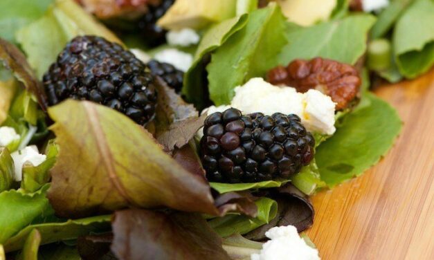 Greens with Blackberries and Passionfruit Vinaigrette