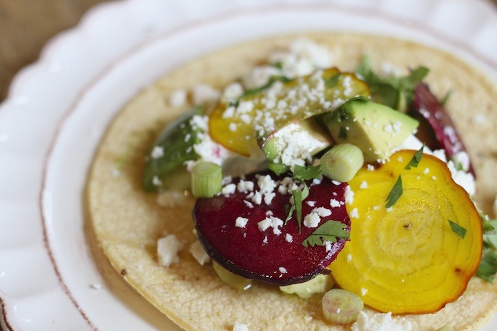 Avocado Tacos with Sliced Beets | The Organic Kitchen Blog and Tutorials
