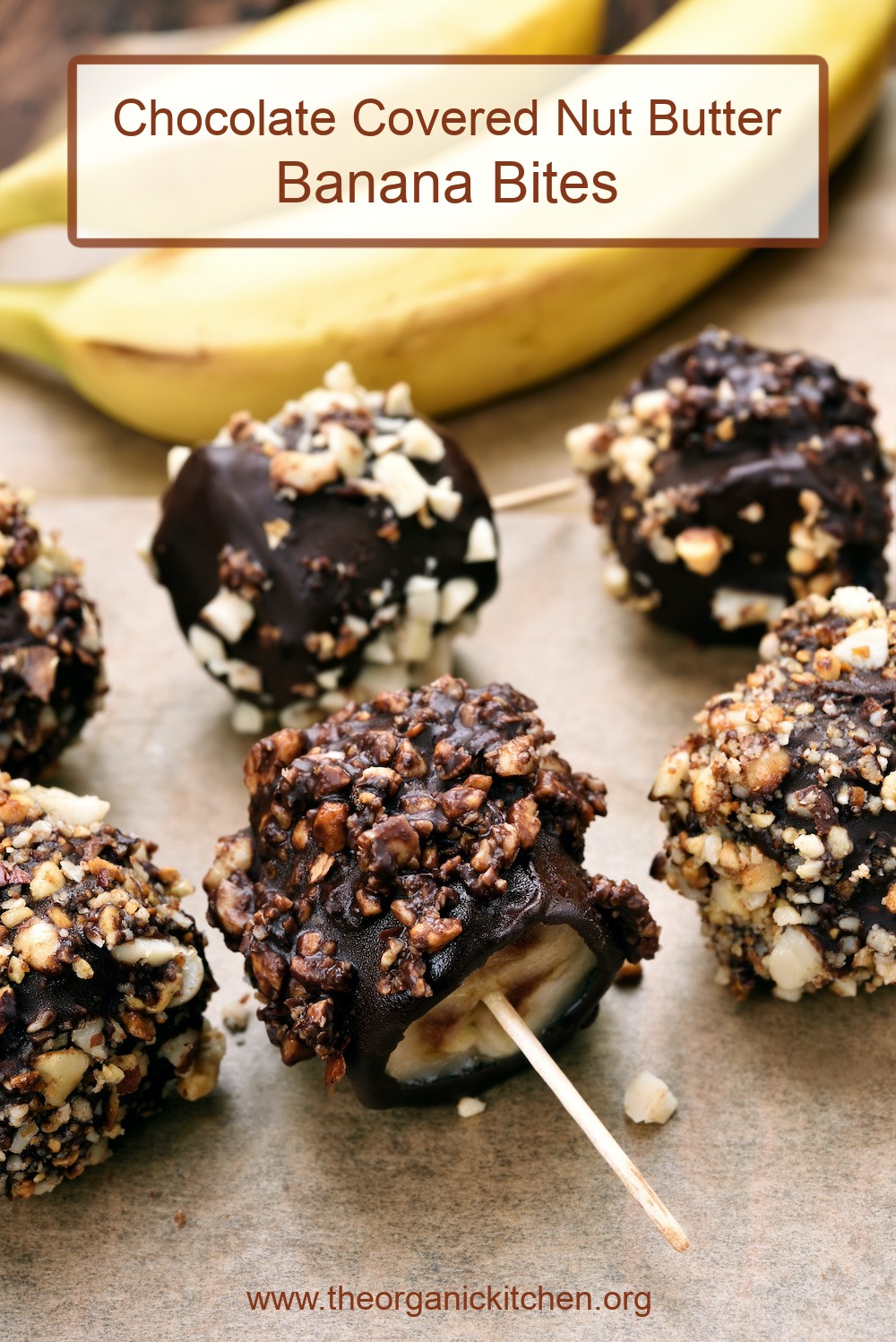 Chocolate Covered Nut Butter Banana Bites