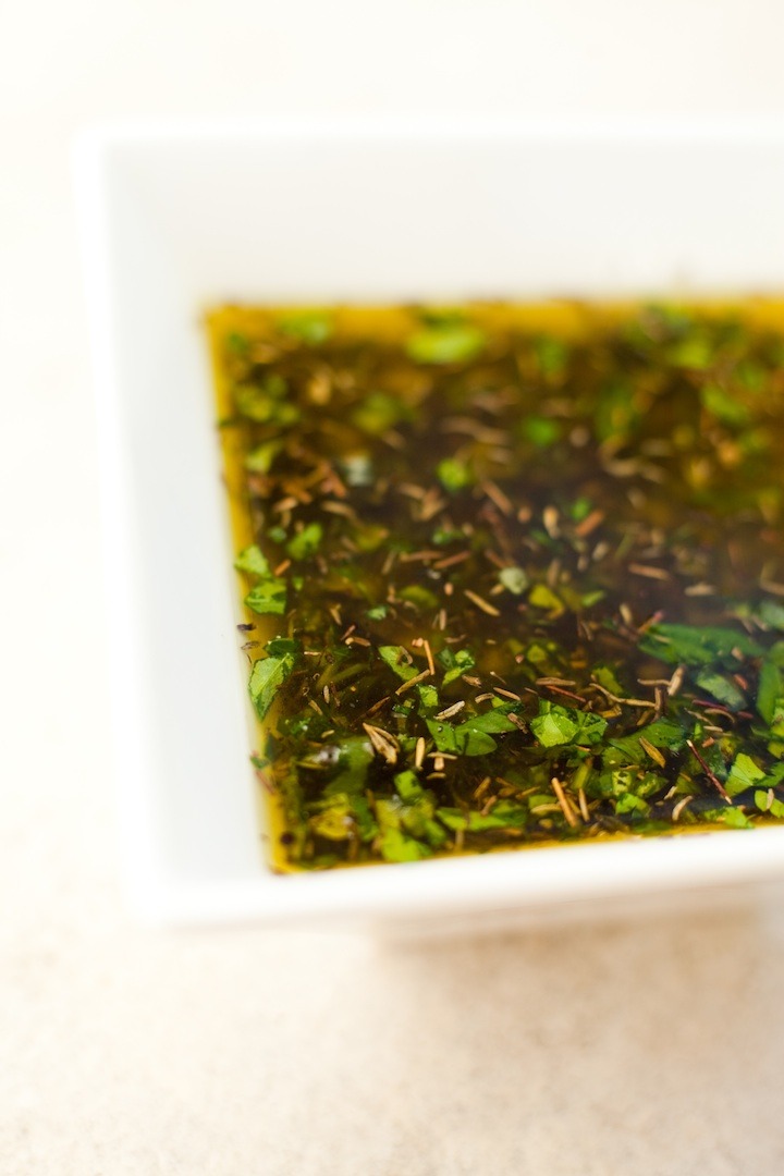 Chimichurri Sauce in a white bowl