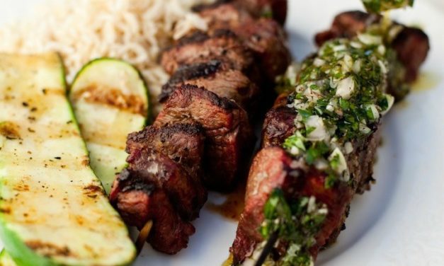 Argentinian Beef Kabobs with Chimichurri Sauce