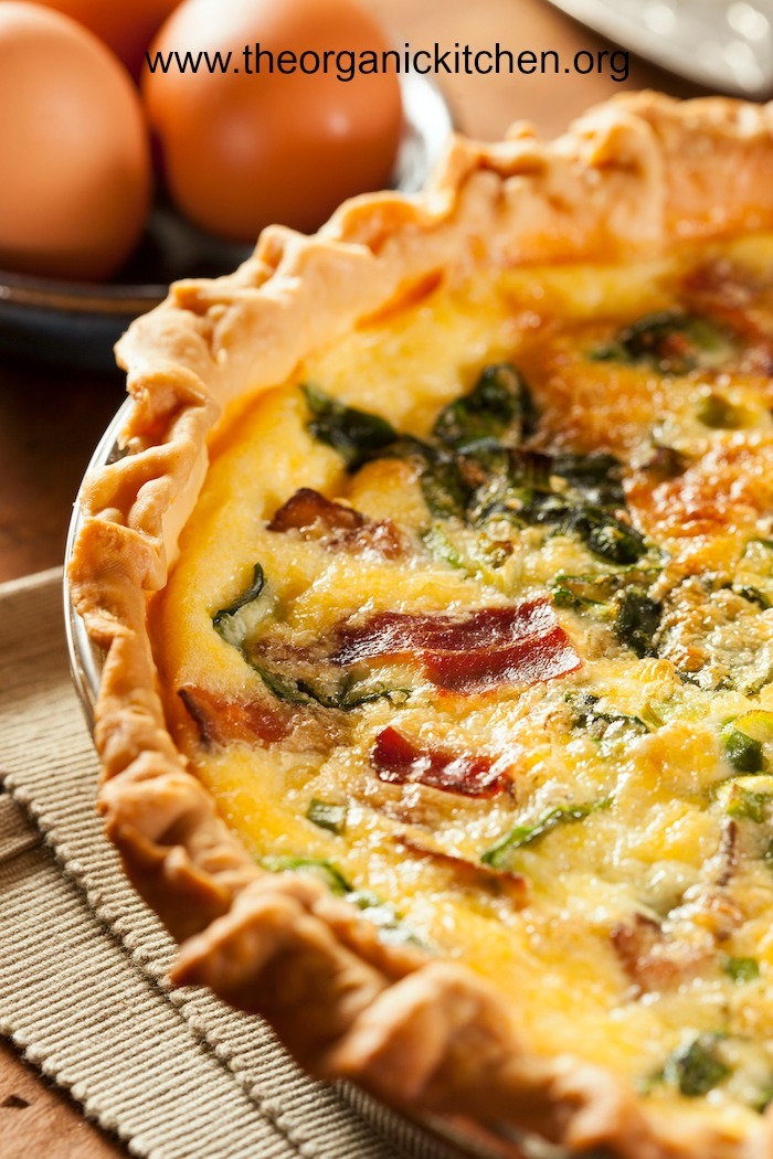  A close up photo of Spinach and Kale Quiche with Four Crust Options 