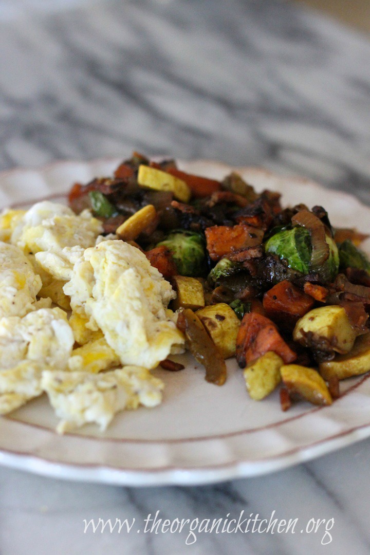 Brussels Sprout and Sweet Potato Hash