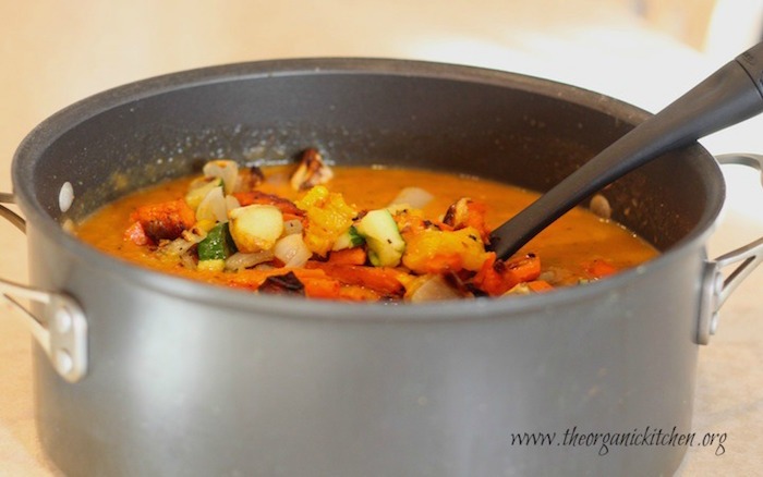 Roasted Vegetable Soup in large pot