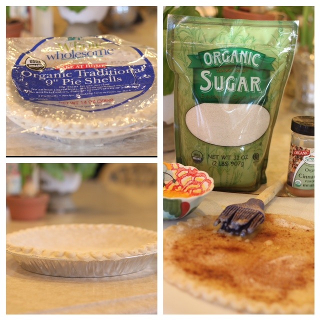 A collage showing how to thaw and bake frozen pie crust