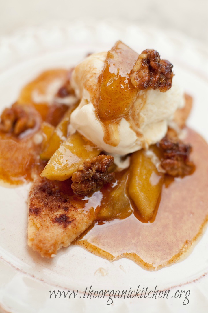 15 Minute Apple Pie from The Organic Kitchen on white plate