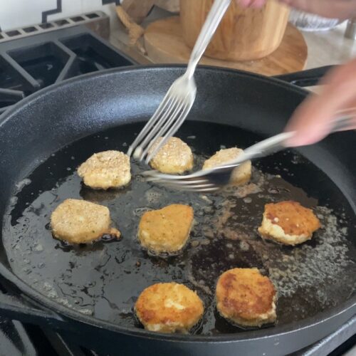 Greens with Warm Breaded Goat Cheese and Fig Balsamic The Organic