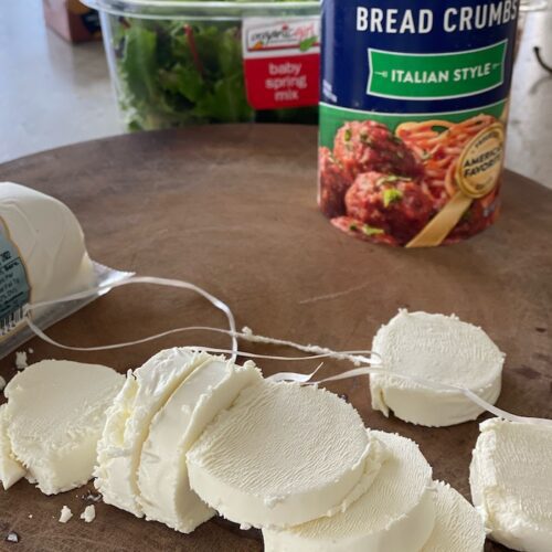 Greens with Warm Breaded Goat Cheese and Fig Balsamic The Organic