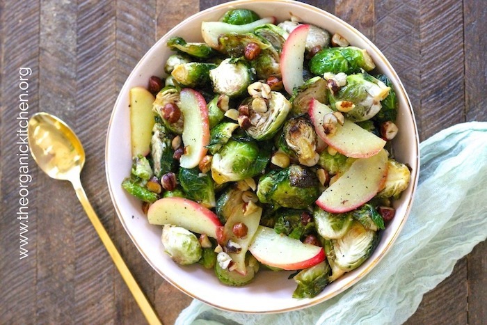 Roasted Brussels Sprouts with Apples and Hazelnuts
