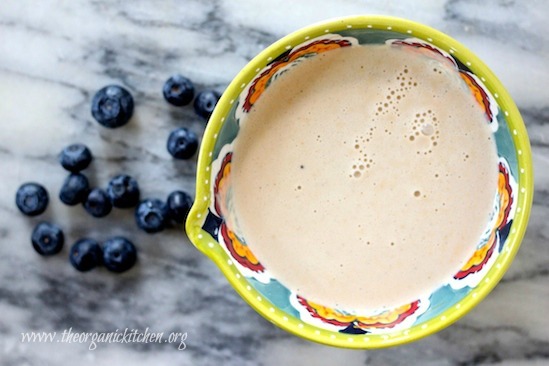 Vanilla Cream Sauce for Heavenly Blueberry Bread Pudding From The Organic Kitchen