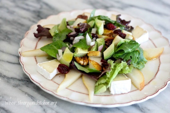 Pear and Brie Salad with Honey Champagne Vinaigrette