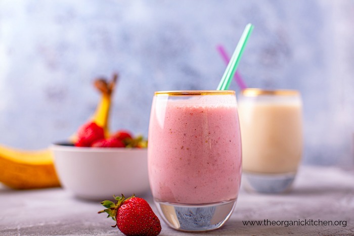 Dairy Free “Creamy Dreamy Strawberry Breakfast Smoothie”