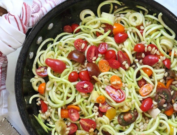 Zucchini Noodles with Ginger and Tomatoes