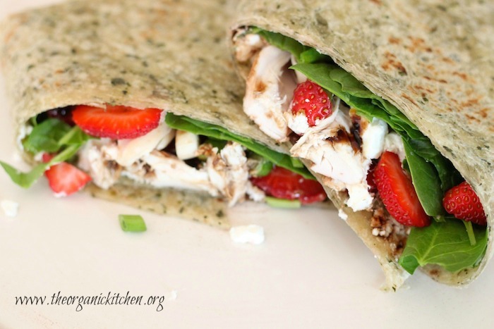 Spinach and Strawberry Salad Wrap