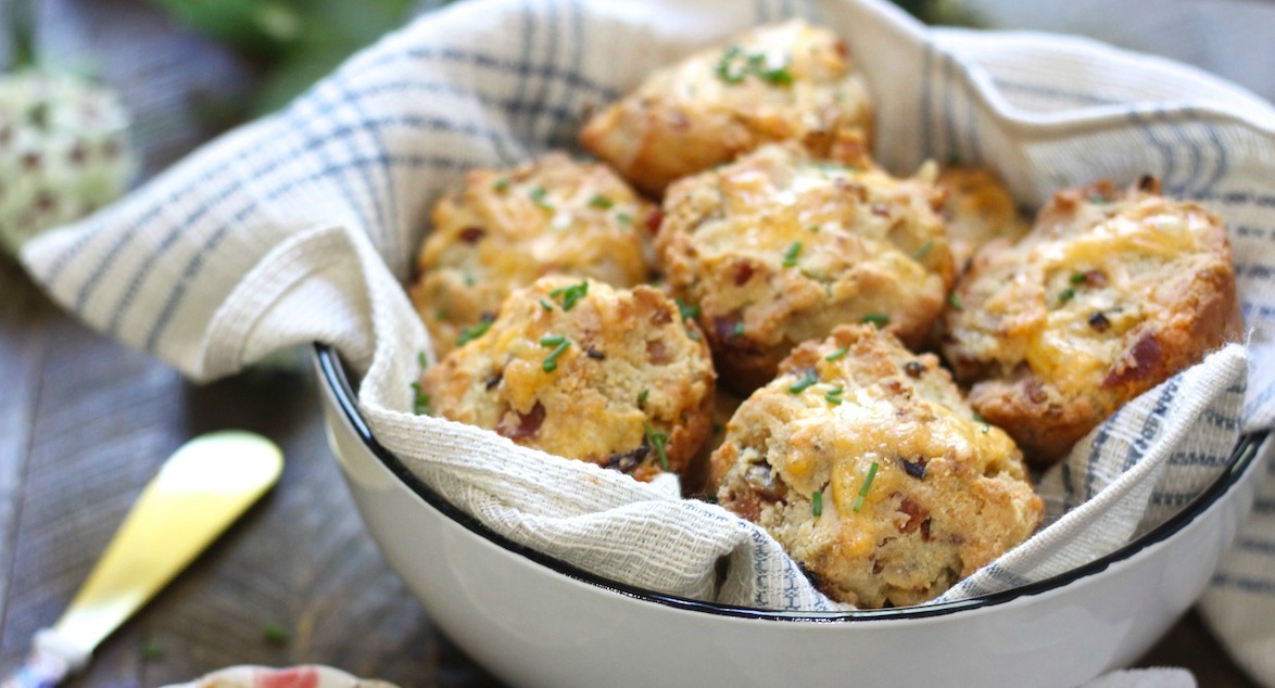 Cheddar Bacon Biscuits with Maple Cinnamon Butter