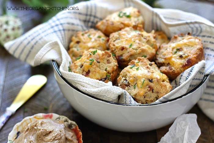 Cheddar Bacon Biscuits with Maple Cinnamon Butter!