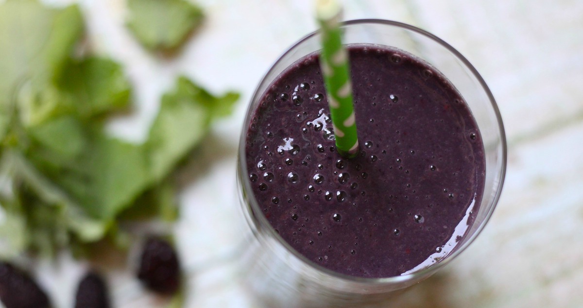 Blackberry and Baby Kale Breakfast Smoothie - The Organic Kitchen