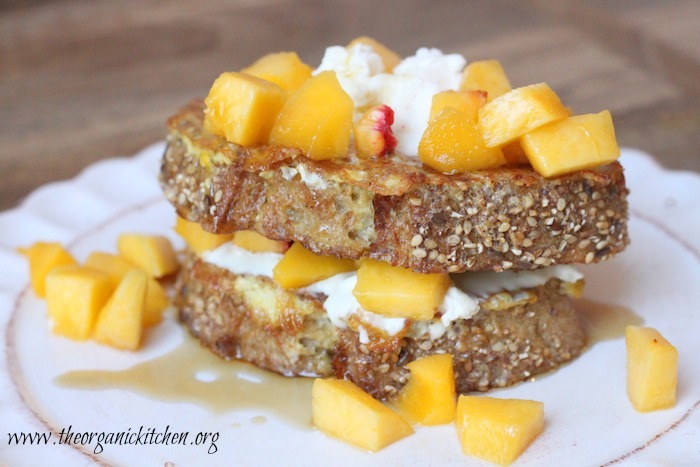 French Toast with Mascarpone and Peaches