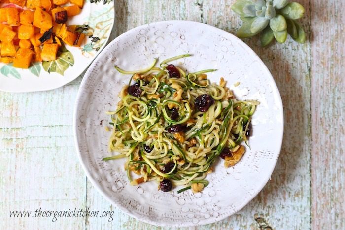 Zucchini Noodles with Cranberries and Walnuts