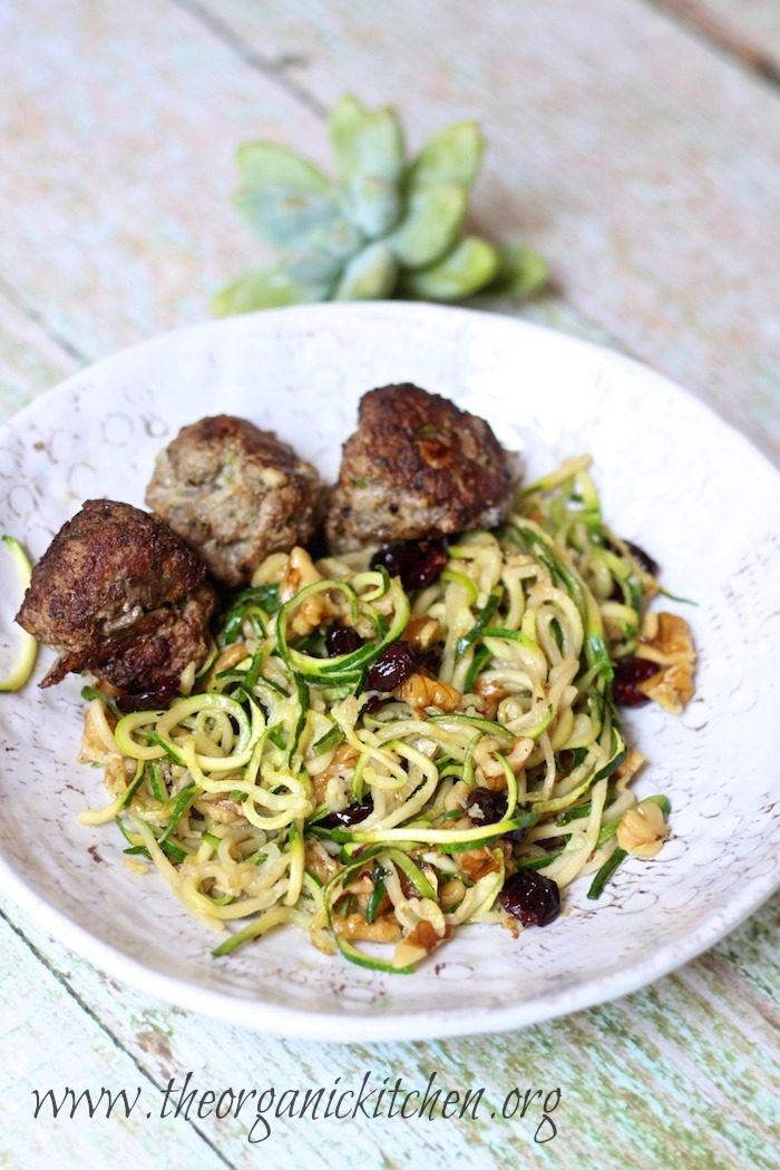 Zucchini Noodles with Cranberries and Walnuts