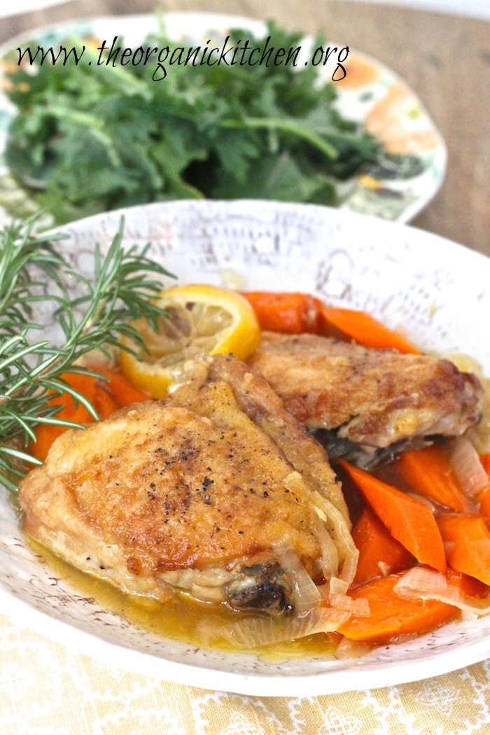 Slow Cooker Lemon Chicken with Rosemary #crockpot #chickendinner #paleo #whole30 #slowcooker
