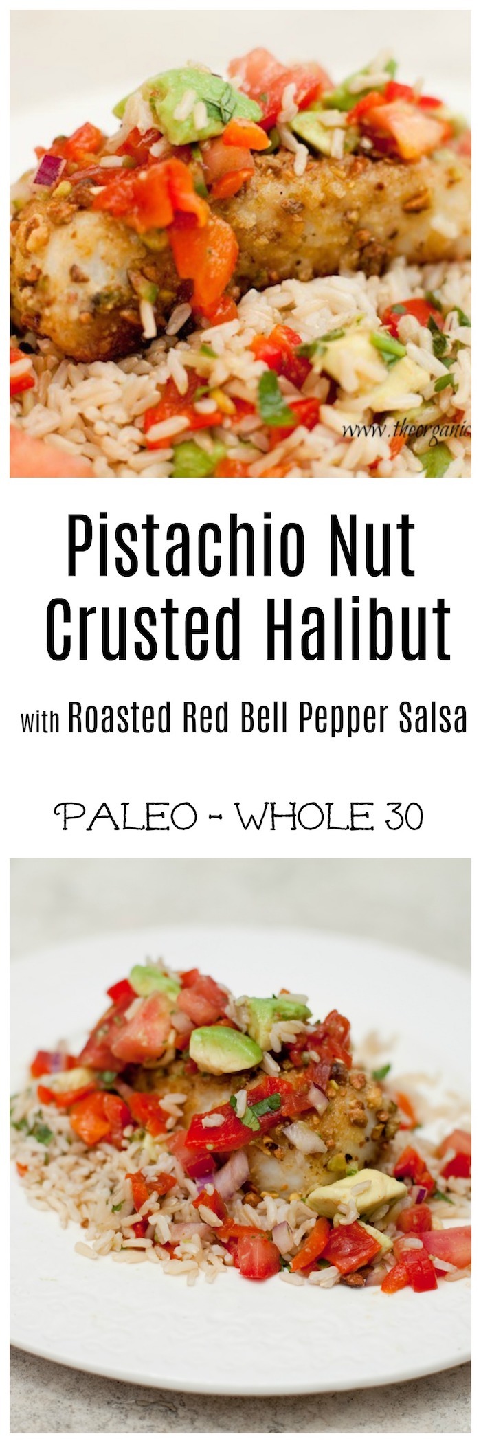 Pistachio Nut Crusted Halibut with Roasted Red Pepper Salsa