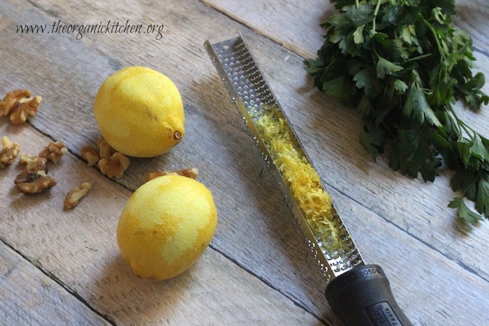 Ingredients for Simple Pasta with Lemon and Walnuts 