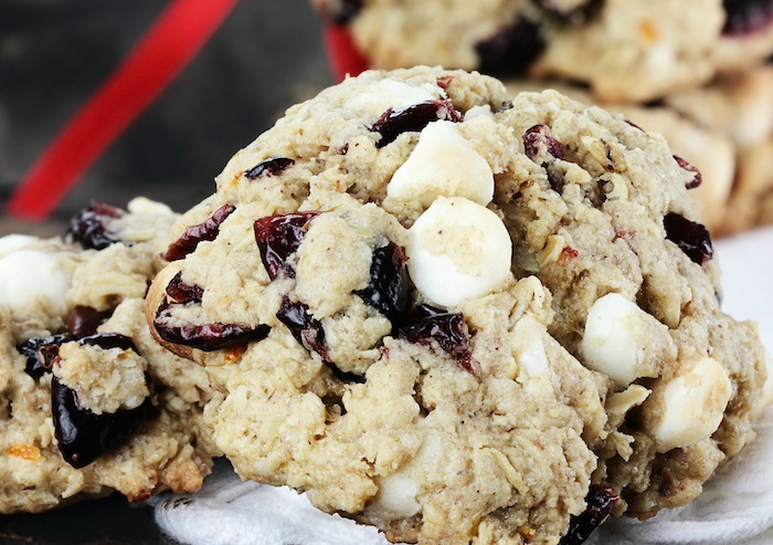 White Chocolate Cranberry Bliss Cookies (with a gluten free option)