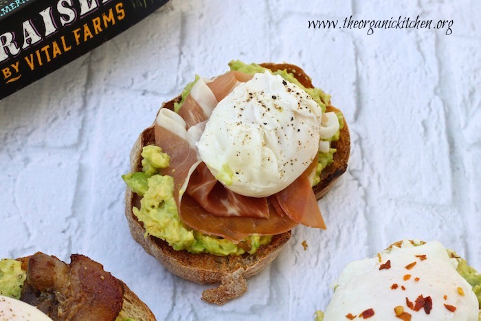 Avocado Toast with Perfectly Poached Eggs with prosciutto