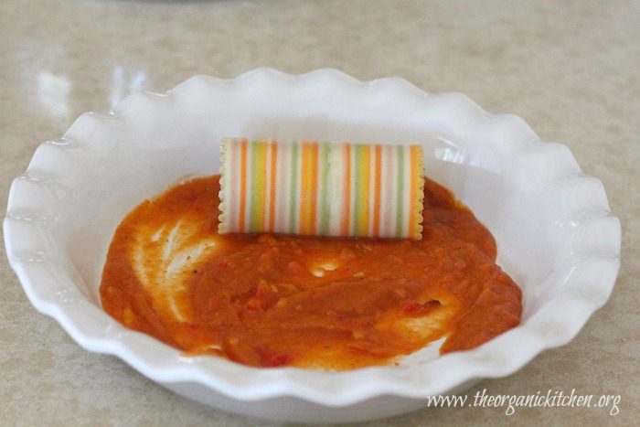 Three Cheese Lasagna Rolls with Chicken and Butternut Pasta Sauce