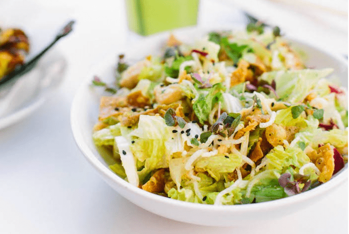 Crispy Chicken Salad with Plum Vinaigrette