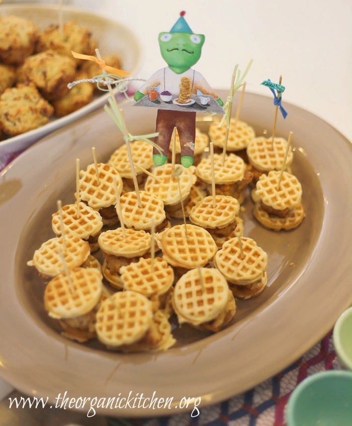 Spicey Fried Chicken Nuggets and Mini Waffles~ Birthday recipes
