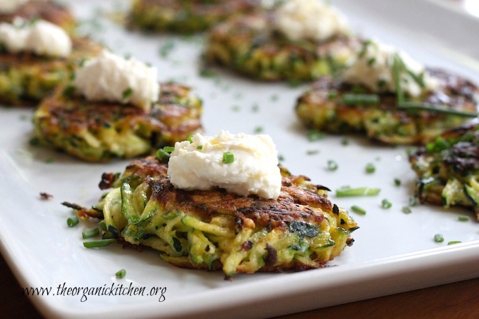 Zucchini Fritters with Lemon Ricotta (with Gluten Free Option)