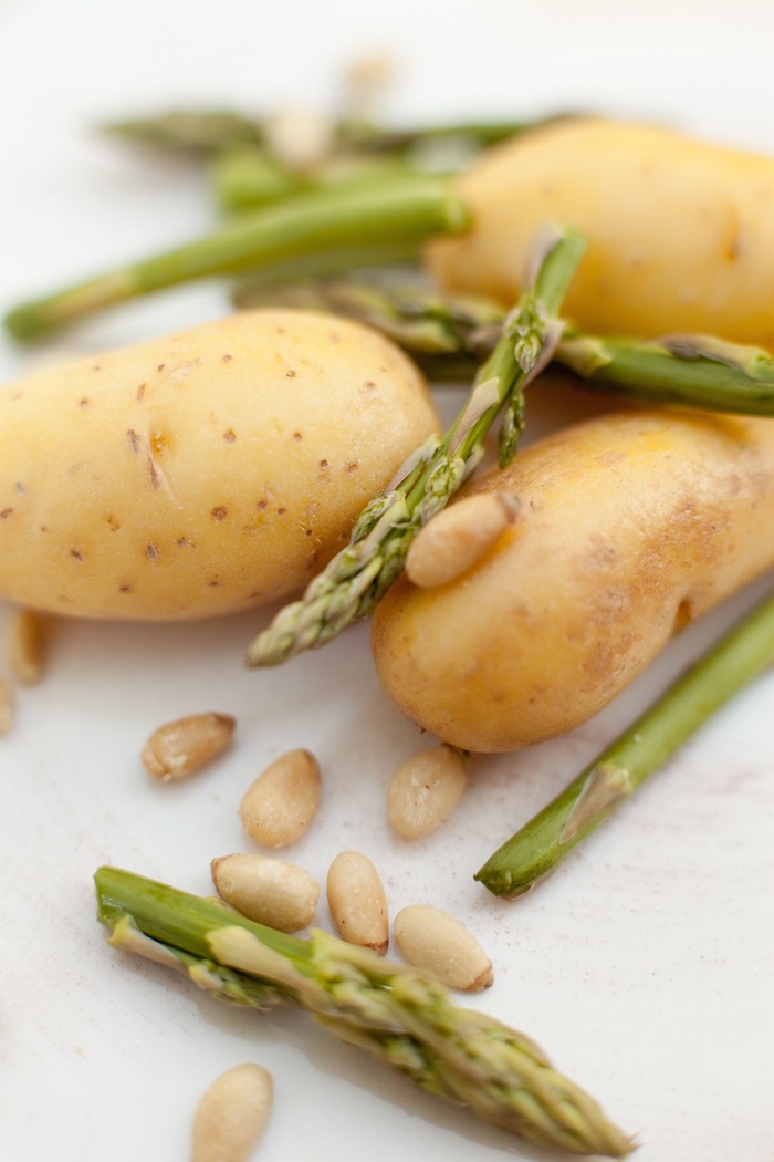 Fingerling potatoes to be used in Simple Potato and Asparagus Salad 