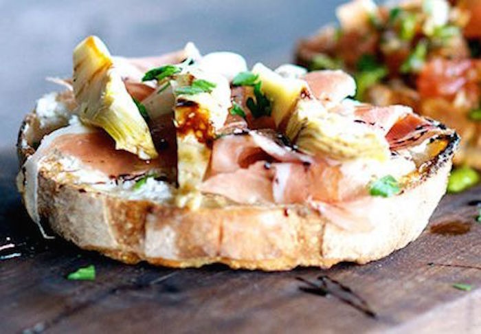 Artichoke Heart and Goat Cheese Crostini from Settebello Napolitana Restaurant