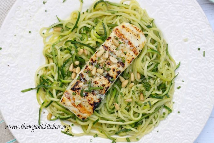 Lemon Butter Halibut With Zoodles The Organic Kitchen Blog And