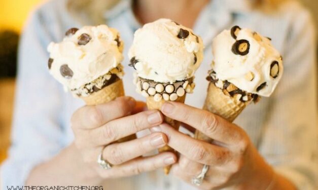 No Churn Vanilla Bean Ice Cream with Hand Dipped Cones