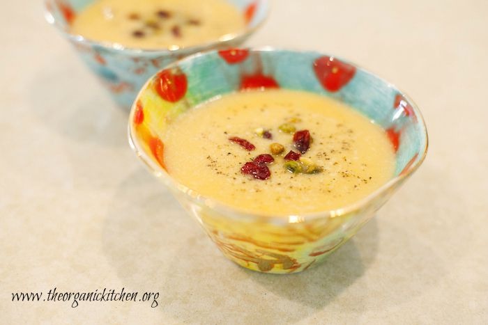 Two bowls Savory Pumpkin Soup 