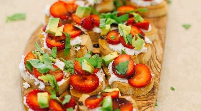 Strawberry and Avocado Bruschetta