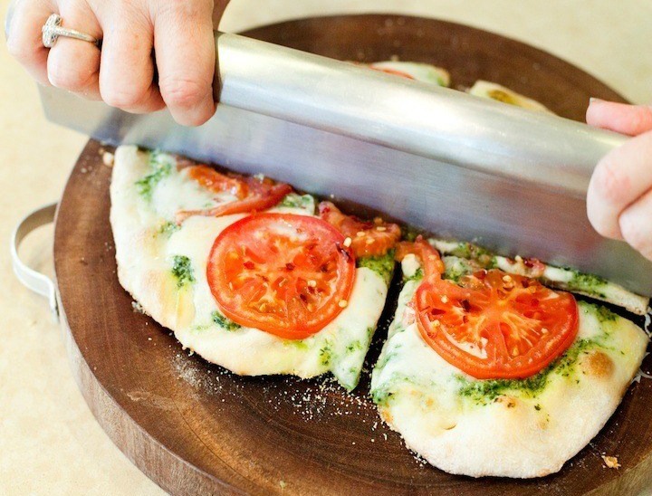 Fresh Tomato and Basil Pesto Pizza