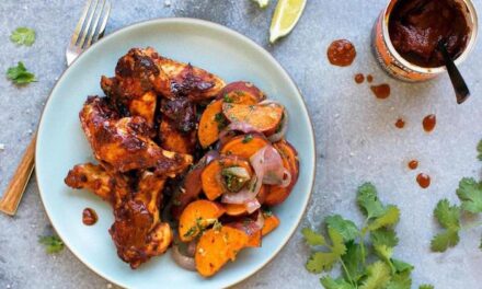 Chipotle Roasted Chicken Wings and Sweet Potatoes