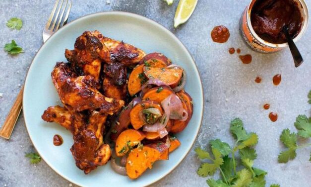 Chipotle Roasted Chicken Wings and Sweet Potatoes