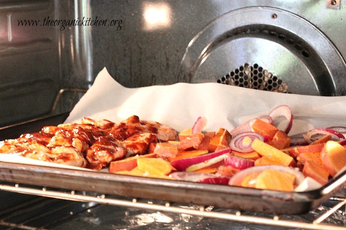 Chipotle Roasted Chicken Wings with Sweet Potatoes and Salsa Verde!