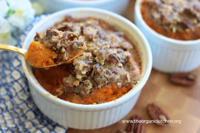 Maple Sweet Potato Casserole #sweetpotatocasserole #glutenfree #thanksgiving #sidedish #ruthschriscopycat