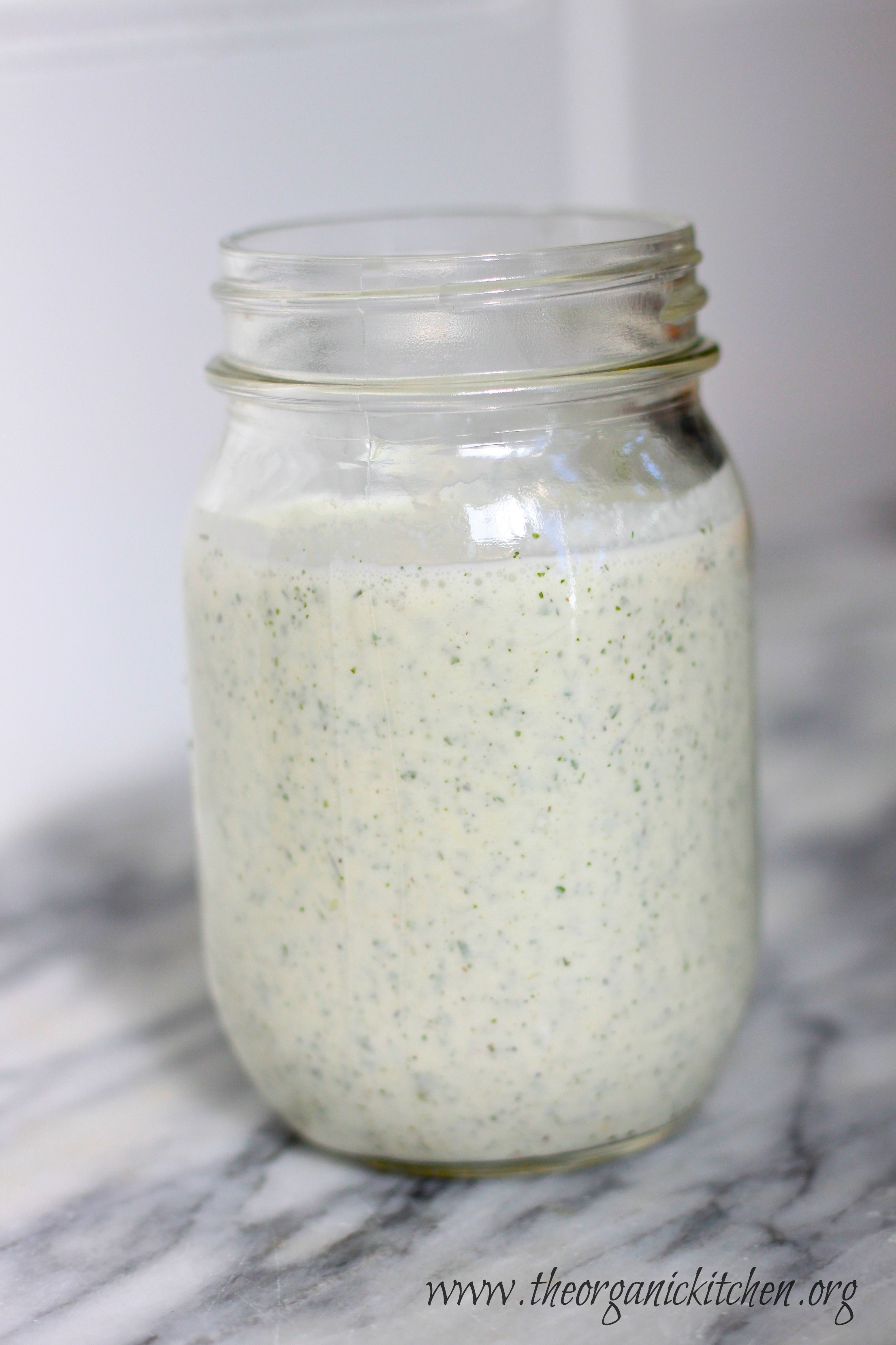 A jar of ranch dressing to be used on the Ranch Chicken Wrap