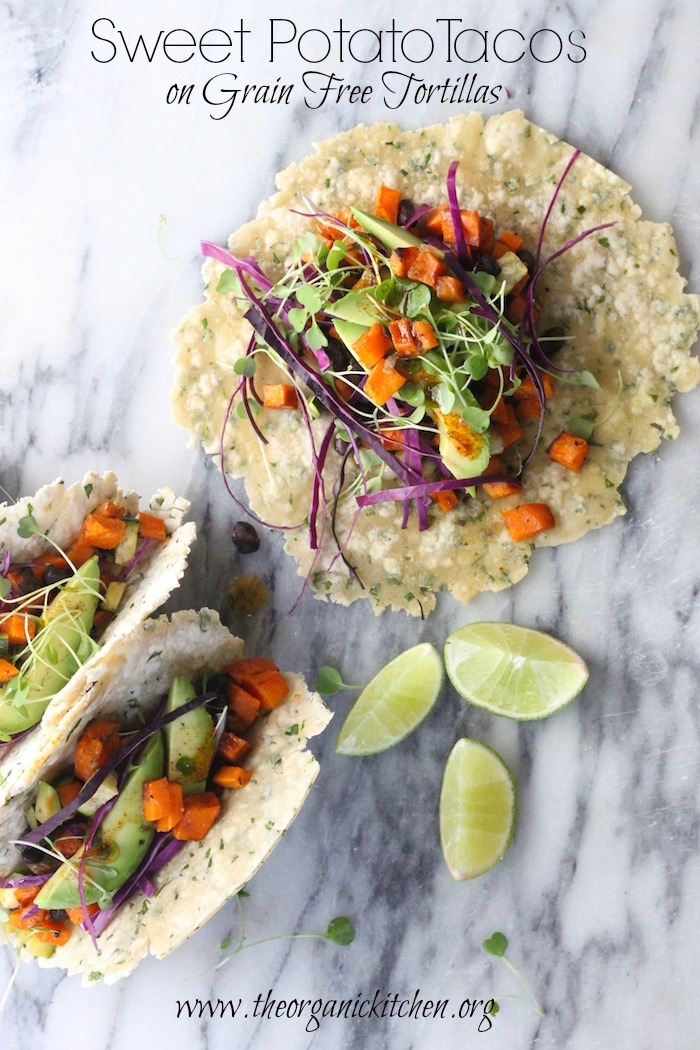 Sweet Potato Tacos with Grain Free Herbed Tortillas!