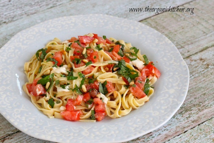 Fettuccine with Tomatoes and Burrata Cheese!